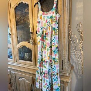 Jane & Delancey Colorful Tropical Print Maxi Dress